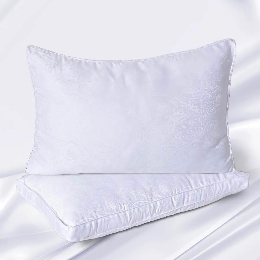 Hotel Luxury Silk Pillow Pair with 300 Thread Cotton Cover slumberdeluxe