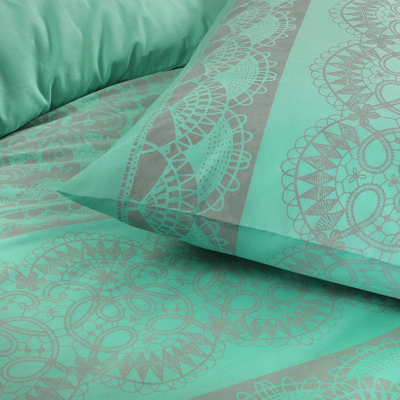 Alya Polyester Cotton Printed Duvet Cover and Pillowcase Bed Set