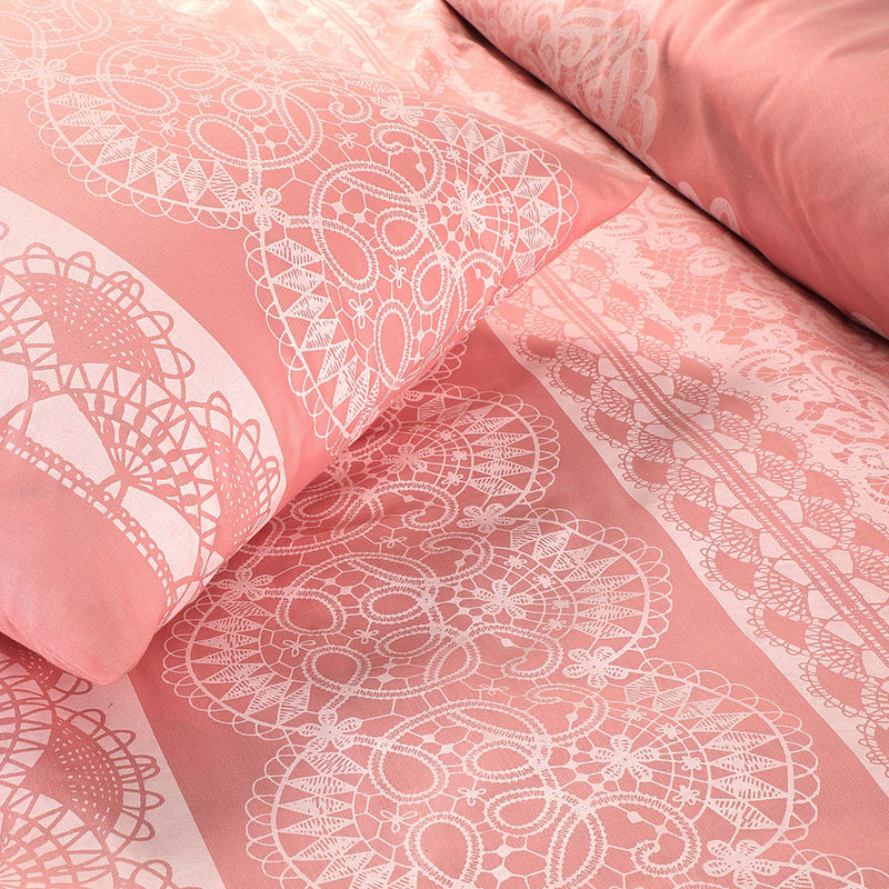 Alya Polyester Cotton Printed Duvet Cover and Pillowcase Bed Set