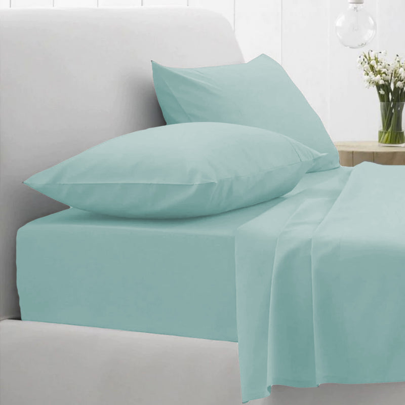 Easycare Polyester Cotton Fitted and Flat Bed Sheet Set