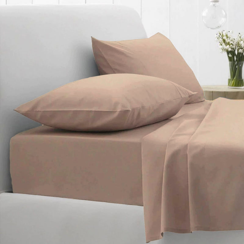 Easycare Polyester Cotton Fitted and Flat Bed Sheet Set