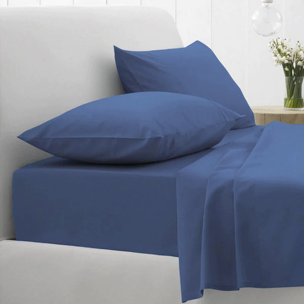 Easycare Polyester Cotton Fitted and Flat Bed Sheet Set