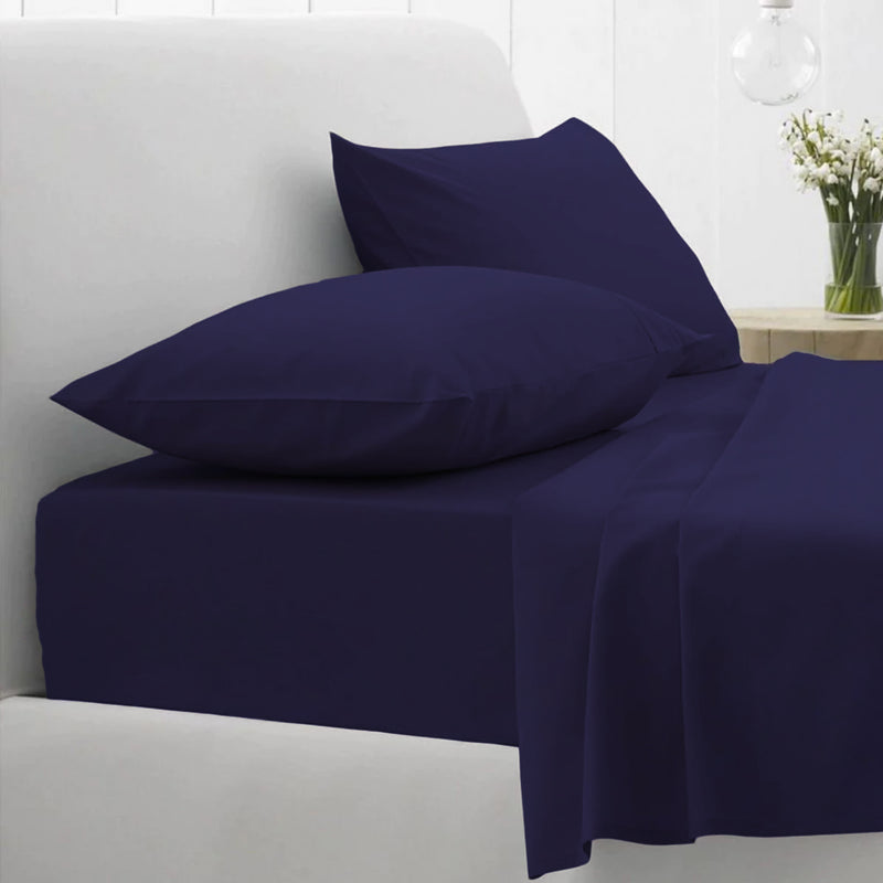 Easycare Polyester Cotton Fitted and Flat Bed Sheet Set