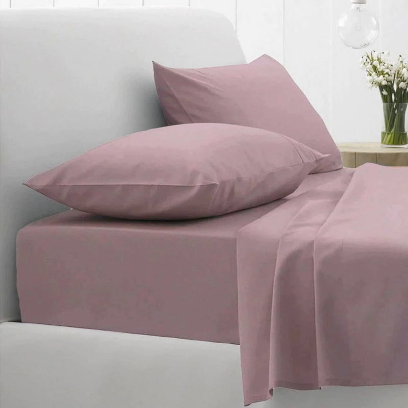 Easycare Polyester Cotton Fitted and Flat Bed Sheet Set