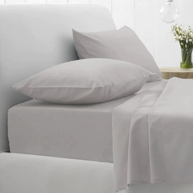 Easycare Polyester Cotton Fitted and Flat Bed Sheet Set