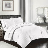 Luxe 400 Thread Count 100% Cotton Satin Stripe Duvet Cover and Pillowcase Set