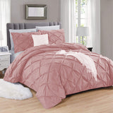 Pintuck Cotton Duvet Cover and Pillowcase Bed Set